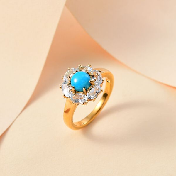 AAA Sleeping Beauty T&uuml;rkis und himmelblauer Topas Ring - 2,62 ct. image number 2