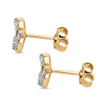 LUXURIANT SI-GH Labor Diamant Ohrringe, 925 Silber Gelbgold Vermeil - 0,50 ct.