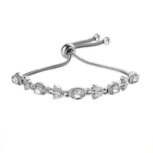 Weißer Topas Armband ca. 26.75 cm Edelstahl ca. 2.78 ct image number 0