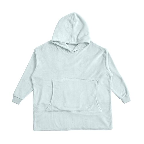 Flauschiger Flanell Hoodie mit großer Tasche, 96x89cm, hellgrün image number 0