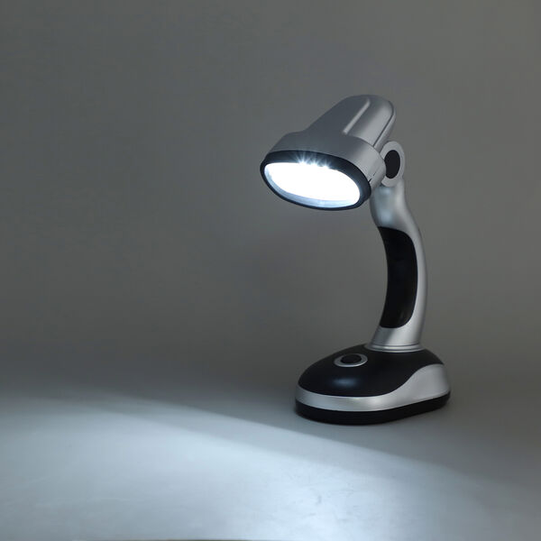 2er-Set flexibel Schreibtischlampe, Gr&ouml;&szlig;e 10x7x21 cm, Silber und Schwarz image number 2