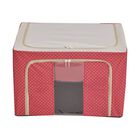 66L Aufbewahrungsbox mit Metallrahmen, Stapel- und faltbar, 50x40x33cm, Rot