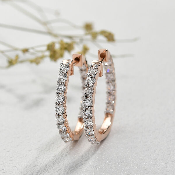 LUXURIANT VS-EF Labor Diamant Ohrringe, 925 Silber 750 Roségold Vermeil - 1,98 ct. image number 1