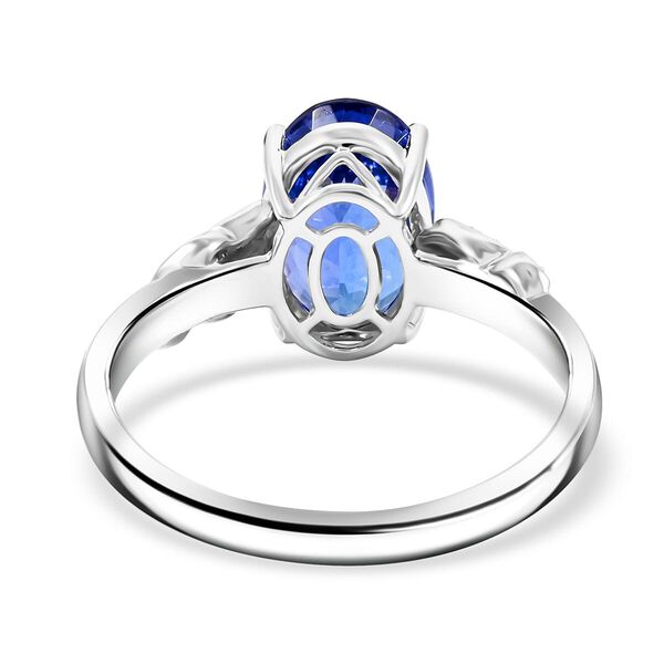 LUXORO AAA Tansanit und Diamant Ring in 417 Wei&szlig;gold - 4 ct. image number 4