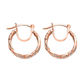 ALLORO ros&eacute;vergoldete Silber-Creolen mit Diamantakzenten