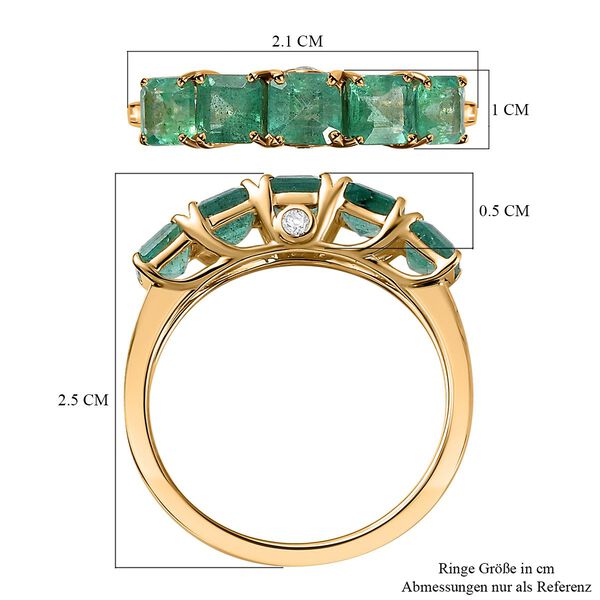 AAA Smaragd und Diamant Ring in 375 Gold - 1,70 ct. image number 5
