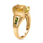 Ouro Verde-Quarz, Natürlicher Chromdiopsid Ring, 925 Silber Gelbgold Vermeil, (Größe 18.00) ca. 5.88 ct image number 4