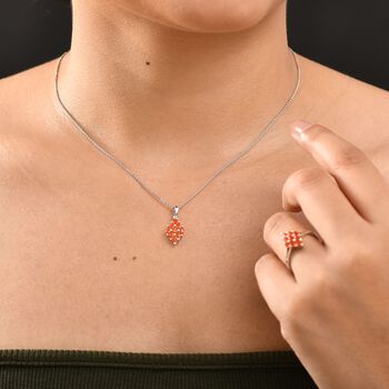 AAA Blaze Feueropal Schmuckset, 925 Silber rhodiniert - 1,16 ct.