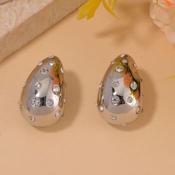 Wei&szlig;er Kristall Ohrringe Reiner Edelstahl