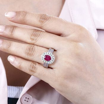 Montepuez-Rubin und Moissanit Ring, ca. 2,19 ct.