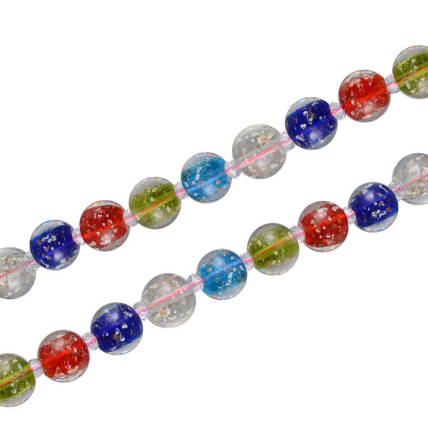 Murano-Stil Glas-Ohrringe und Kette, reiner Edelstahl, mehrfarbig image number 3