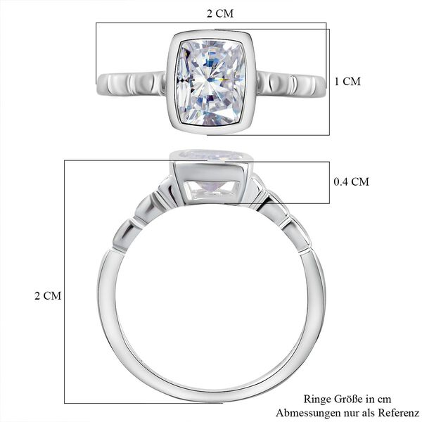 Wei&szlig;er Zirkonia-Solit&auml;r-Ring in Silber, 2,22 ct. image number 7