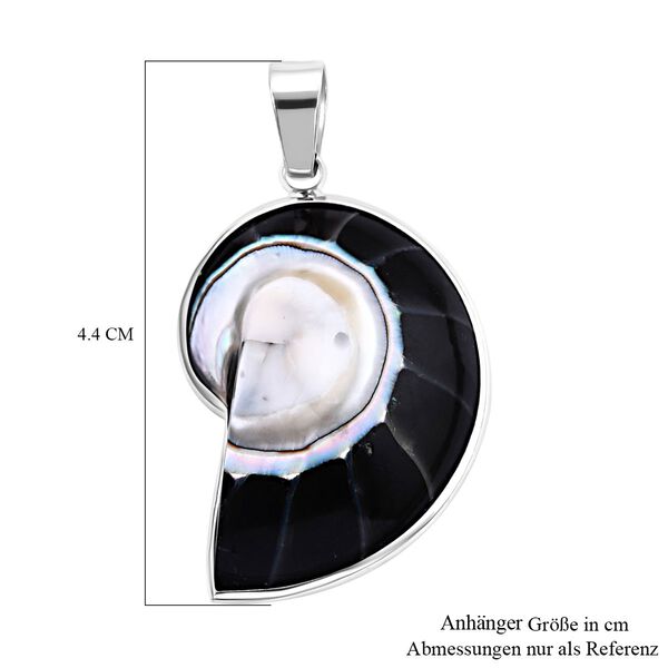 Schwarzer Harz Muschel Anh&auml;nger 925 Silber image number 5