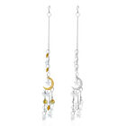 2er-Set Mond-Kristall-Sonnenfänger, Größe 33,5x3 cm, weiß, Gold und Silber
