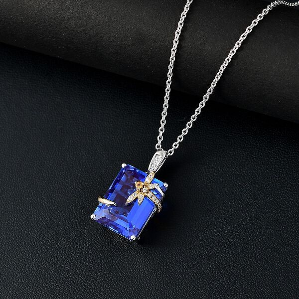 GP Trionfo Kollektion- Tansanit-Farbe Quarz, Citrin, Zirkon und Kanchanaburi blauer Saphir-Anh&auml;nger mit 50cm Kette - 12,35 ct. image number 2