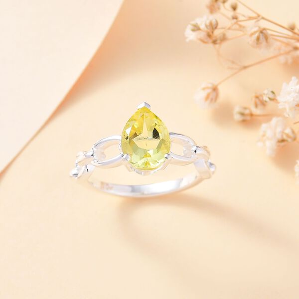 Ouro Verde-Quarz Ring 925 Silber (Gr&ouml;&szlig;e 20.00) ca. 1,75 ct image number 2