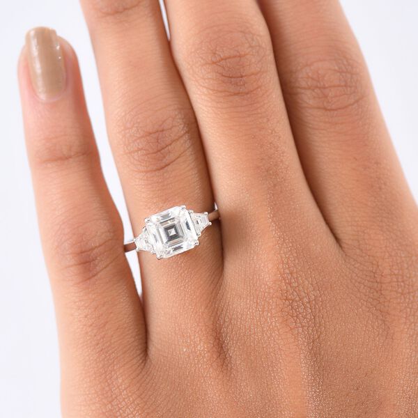 D'Joy Moissanit Ring 925 Silber rhodiniert (Größe 19.00) ca. 2.94 ct image number 2