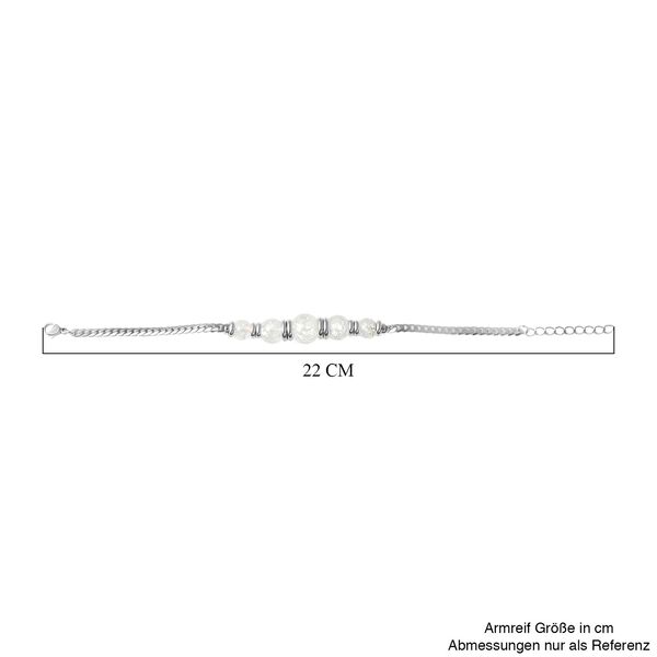 Weißes Künstlicher-Opal-Armband, ca. 18.5 cm Reiner Edelstahl ca. image number 3