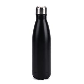 Doppelwandige Edelstahl-Trinkflasche, 500ml, Schwarz