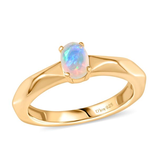 D'Joy natürlicher, äthiopischer Welo Opal Ring, 925 Silber vergoldet - 0,30 ct. image number 4