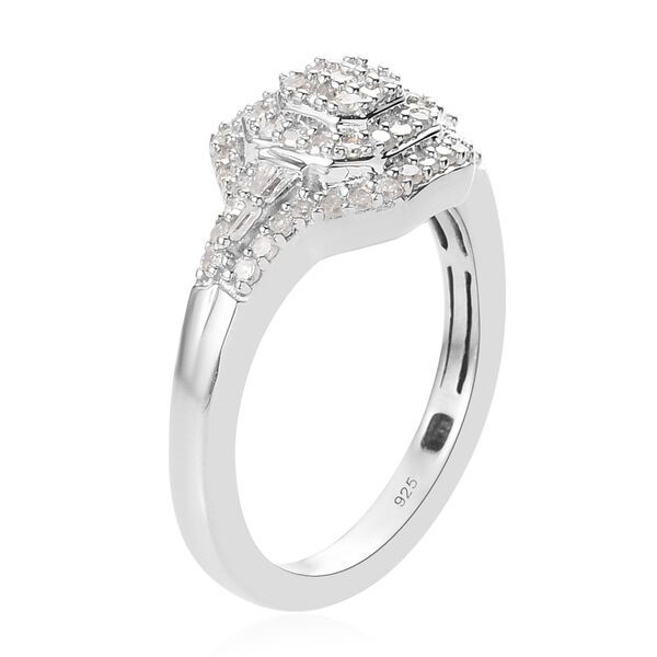 Diamant Cluster Ring 925 Silber Platin-&Uuml;berzug image number 4