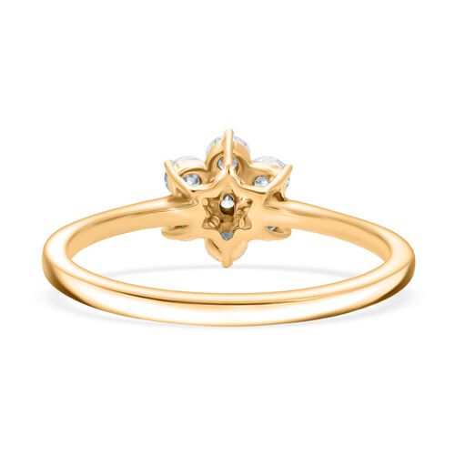 LUXURIANT DIAMOND - Lab Grown Diamant SI-GH SGL zertifiziert Ring 925 Silber Gelbgold Vermeil (Größe 17.00) ca. 0.50 ct image number 5