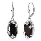 D'Joy Elite Shungit, Weißer Zirkon Ohrringe 925 Silber platiniert ca. 5.19 ct