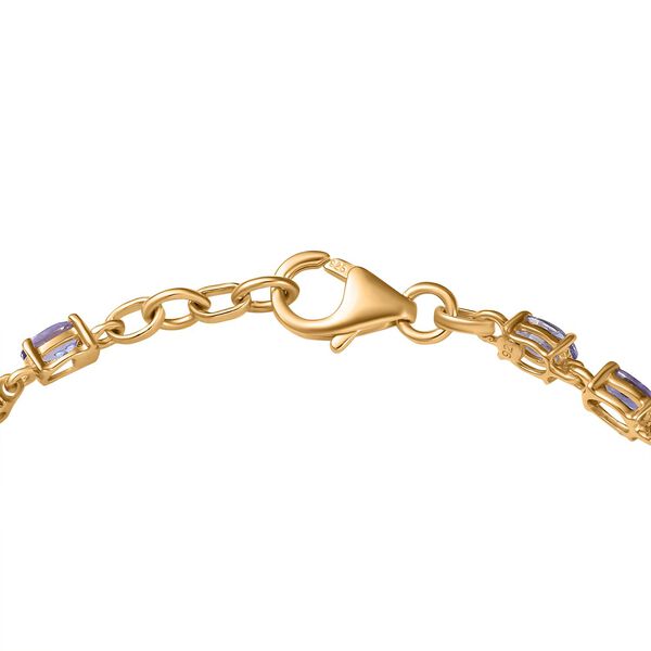 Tansanit 19cm Armband, 925 Silber 750 Gelbgold Vermeil - 5,36 ct. image number 4