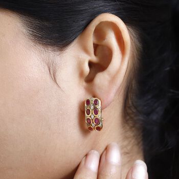 Afrikanische Rubin und Zirkon-Ohrringe- 4,56 ct.