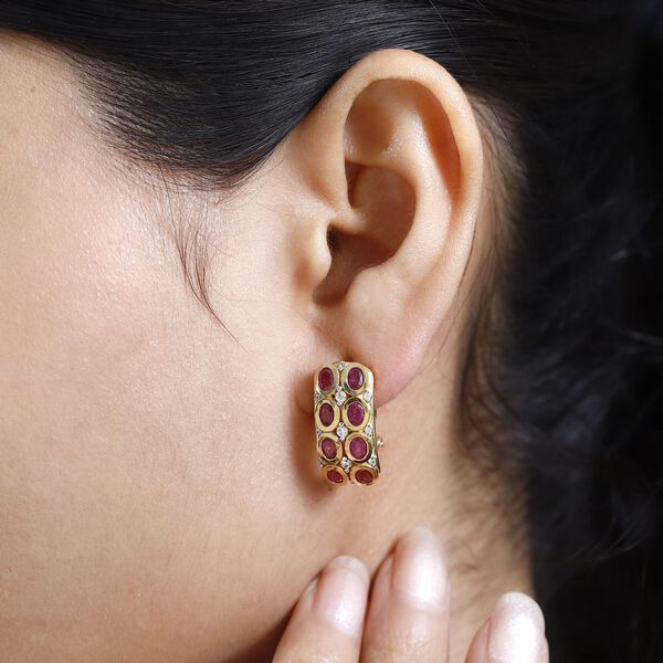 Afrikanische Rubin und Zirkon-Ohrringe- 4,56 ct. image number 3