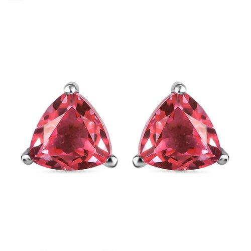 Lachs-Triplette Quarz-Ohrringe, 925 Silber platiniert ca. 1.62 ct image number 0