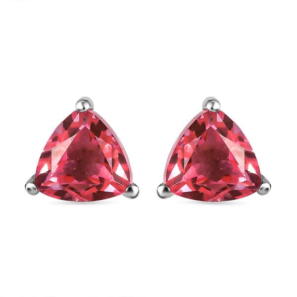 Lachs-Triplette Quarz-Ohrringe, 925 Silber platiniert ca. 1.62 ct