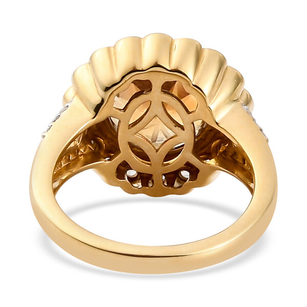 Citrin und Zirkon Ring 925 Silber vergoldet  ca. 4,04 ct image number 6