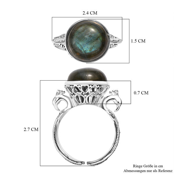 Sajen Silber - AAA Labradorit Ring 925 Silber rhodiniert (Größe 17.00) ca. 5.47 ct image number 7