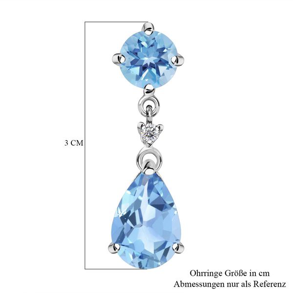 Himmelblaue Topas Ohrringe, 925 Silber ca. 10,46 ct image number 4