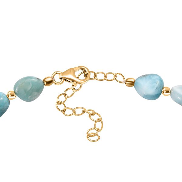 Natürliches, grünes Larimar und Perlen-Armband, 19 cm - 72 ct. image number 4