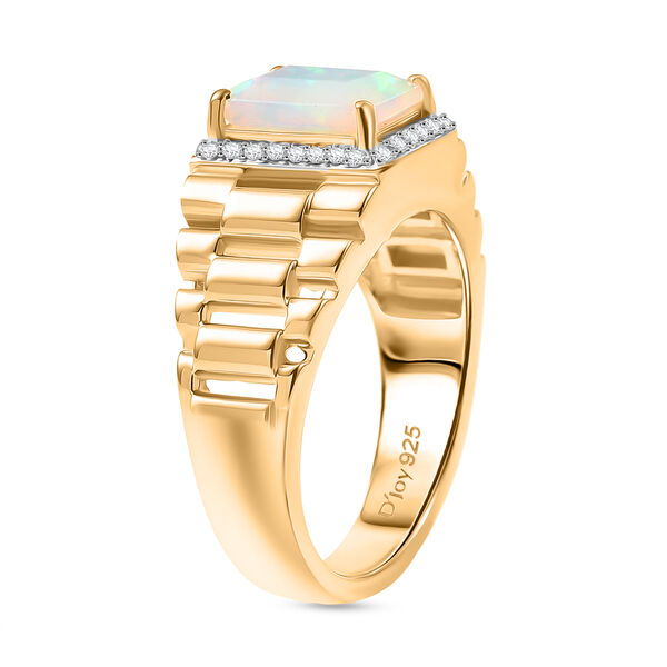 D'Joy nat&uuml;rlicher, &auml;thiopischer Welo Opal und Zirkon Ring - 1,66 ct. image number 4