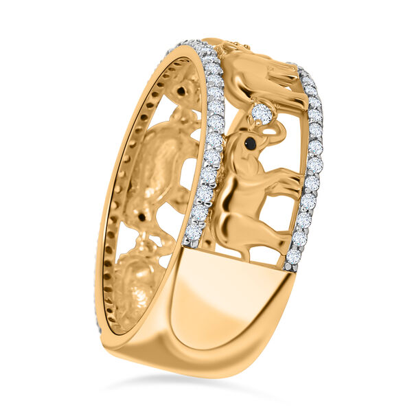 LUSTRO STELLA - wei&szlig;er Zirkonia-Elefant-Bandring image number 5