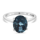 Indicolite Triplett Quarz-Ring, 925 Silber (Größe 16.00) ca. 3,15 ct