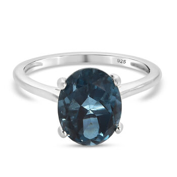 Indicolite Triplett Quarz-Ring, 925 Silber (Gr&ouml;&szlig;e 16.00) ca. 3,15 ct