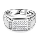 Moissanit Ring 925 Silber platiniert (Größe 18.00) ca. 0,41 ct