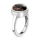 Natürlicher Yooperlith-Ring, 925 Silber platiniert, ca. 4,95 ct image number 4