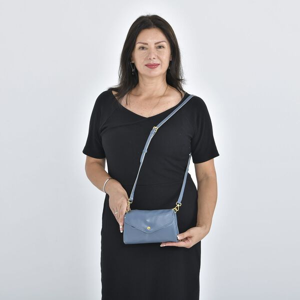 Crossbody Echtleder Handtasche, Schwarz image number 1