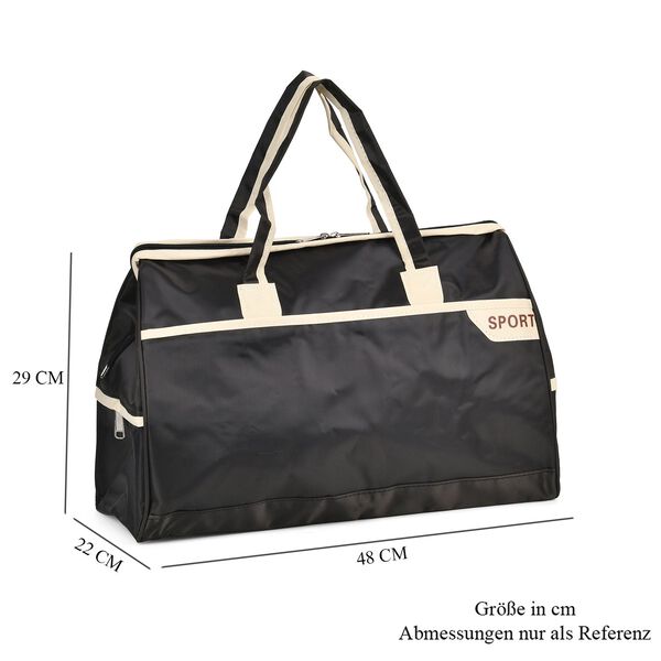 Elegante Nylon-Reisetasche mit Großem Stauraum, Größe: 48 x 22 x 29 cm, Grau image number 7