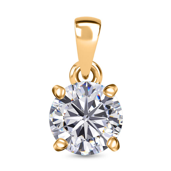 J Francis gefertigt mit SWAROVSKI Zirkonia Anhänger 925 Silber 750 Gelb Vergoldet image number 0