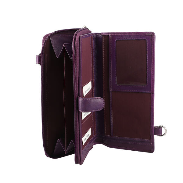 SUKRITI Handbemalte Brieftasche aus Echtleder, lila image number 8