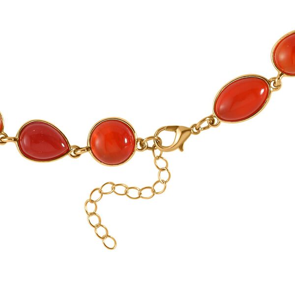 Roter Achat Halskette ca. 45 cm Legierung Standard gelb vergoldet ca. 160,00 ct. image number 4