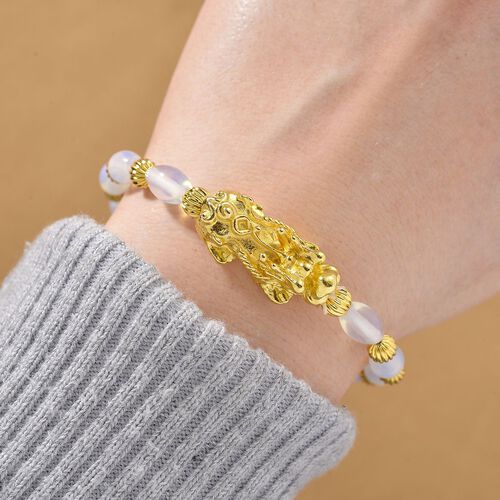 Opalite Pixiu Armband, flexibel, gelb vergoldet ca. 35.00 ct image number 1