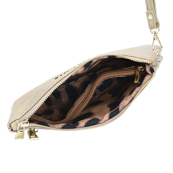 SENCILLEZ - 100% Leder Clutch, Gold image number 5
