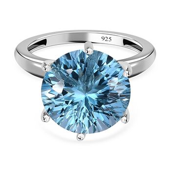 120 Facetten Himmelblauer Topas Ring, 925 Silber platiniert (Gr&ouml;&szlig;e 16.00) ca. 8.47 ct